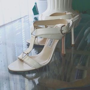 SOLD! JIMMY CHOO ALL LEATHER SANDALS HEELS